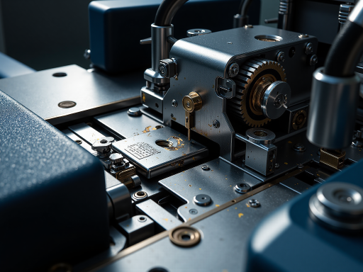 钥匙配制服务现场,专业钥匙机正在切割钥匙,现代化设备,精确操作